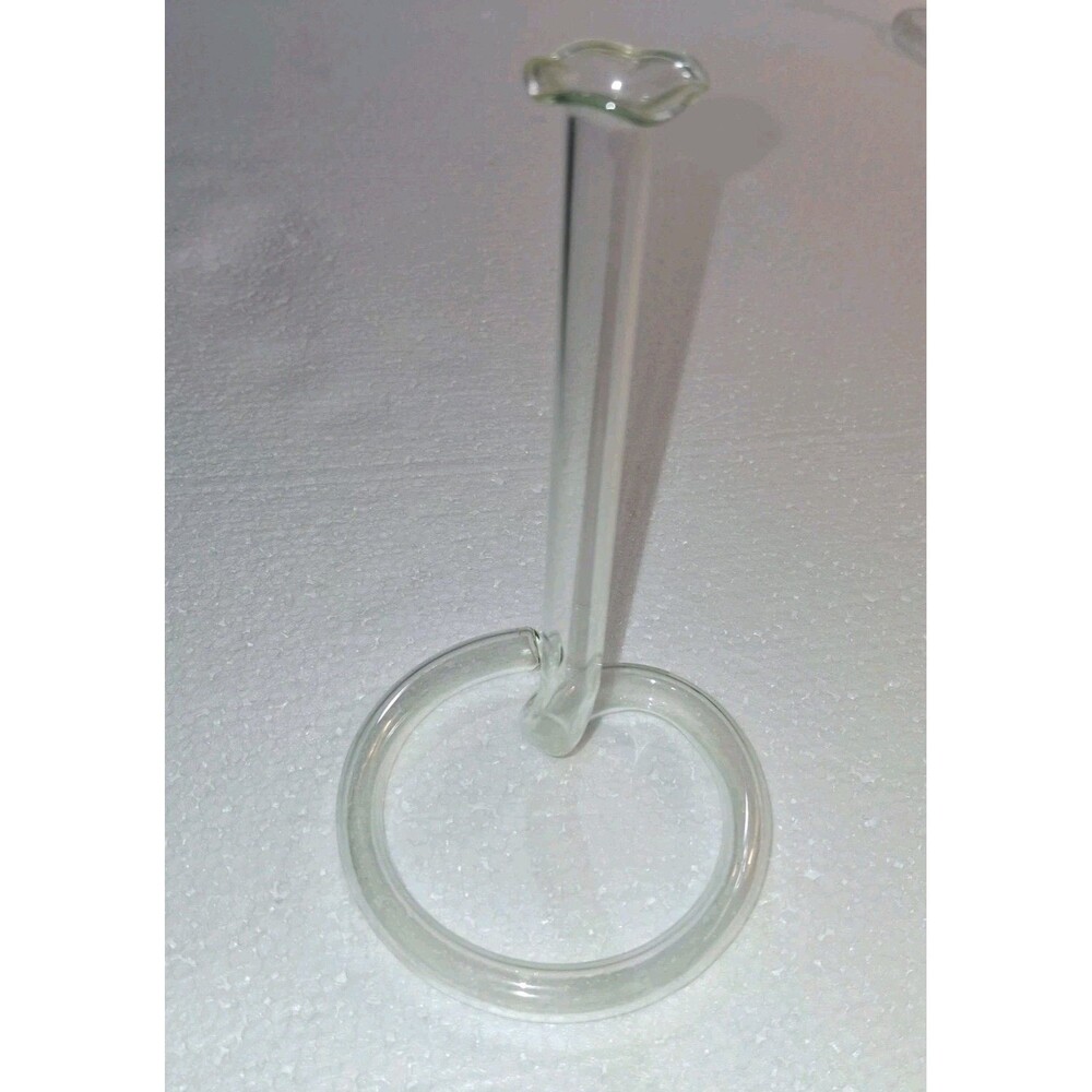 Vtg MCM Ruffle Top Tube Twisted Glass Bud Vase Propagation 6.5"